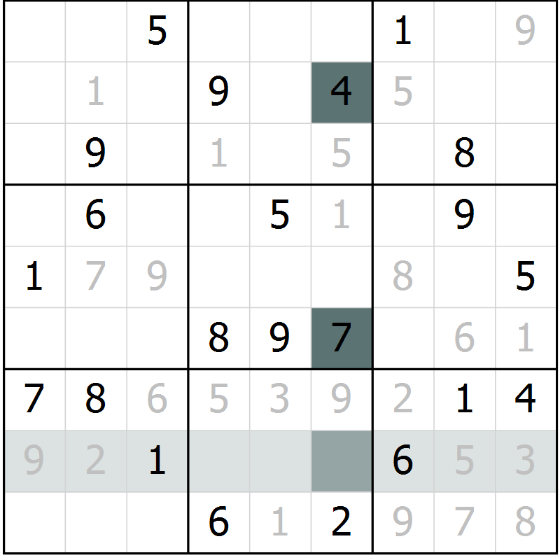 Position des candidats pour la solution de la Gr 31 page 33 du magazine de sudoku Expert n° 013