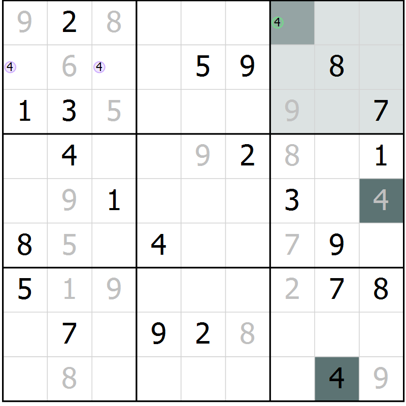 Position des candidats pour la solution de la Gr 32 page 34 du magazine de sudoku Expert n° 013