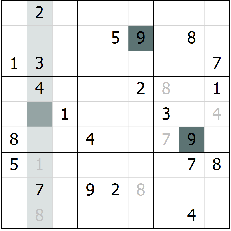 Position des candidats pour la solution de la Gr 32 page 34 du magazine de sudoku Expert n° 013