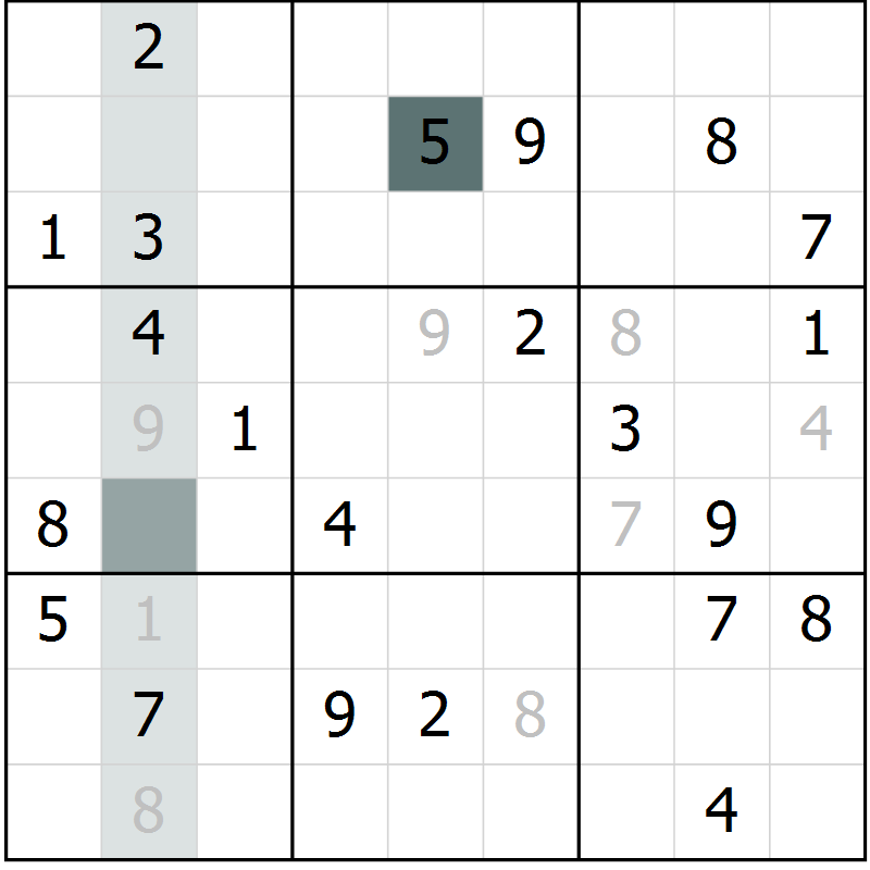 Position des candidats pour la solution de la Gr 32 page 34 du magazine de sudoku Expert n° 013
