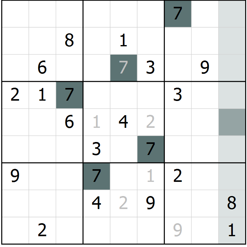 Position des candidats pour la solution de la Gr 33 page 35 du magazine de sudoku Expert n° 013