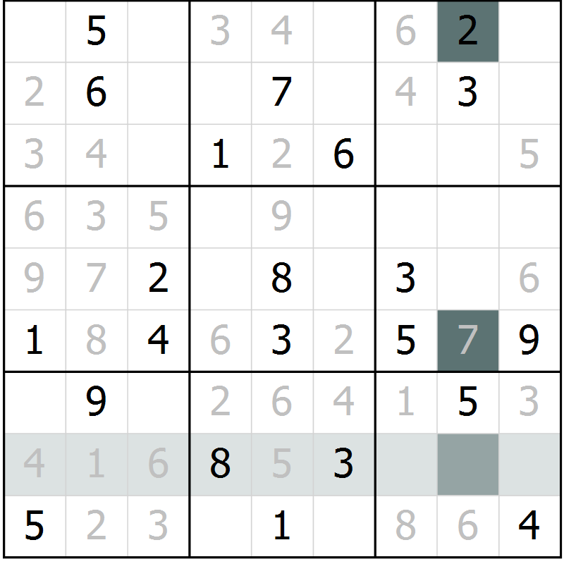 Position des candidats pour la solution de la Gr 34 page 36 du magazine de sudoku Expert n° 013