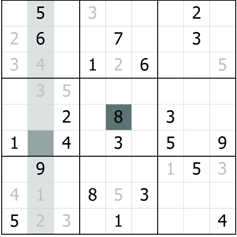 Position des candidats pour la solution de la Gr 34 page 36 du magazine de sudoku Expert n° 013