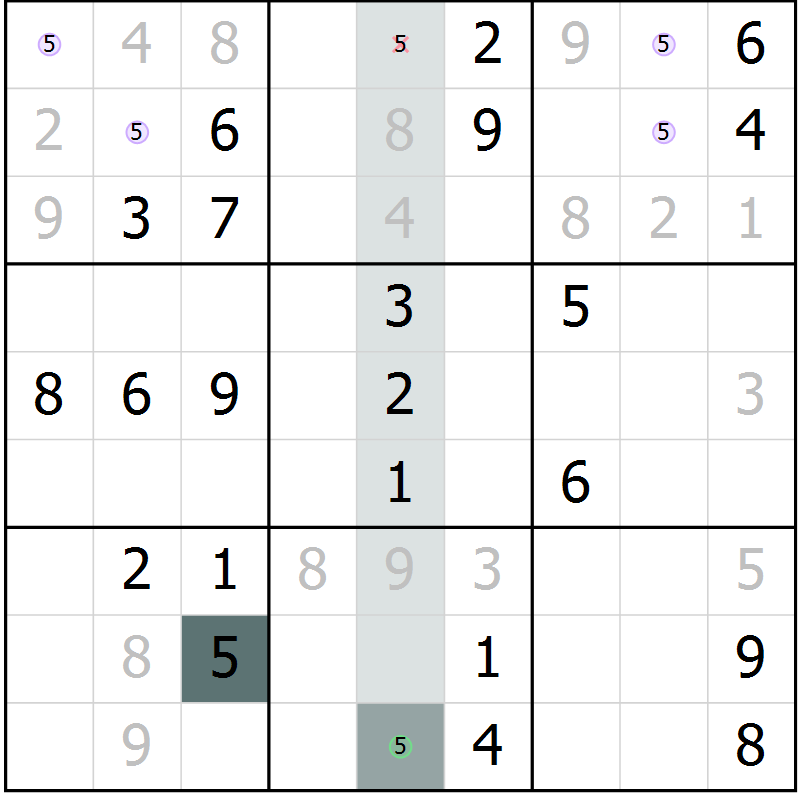 Position des candidats pour la solution de la Gr 35 page 37 du magazine de sudoku Expert n° 013