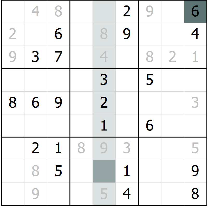 Position des candidats pour la solution de la Gr 35 page 37 du magazine de sudoku Expert n° 013
