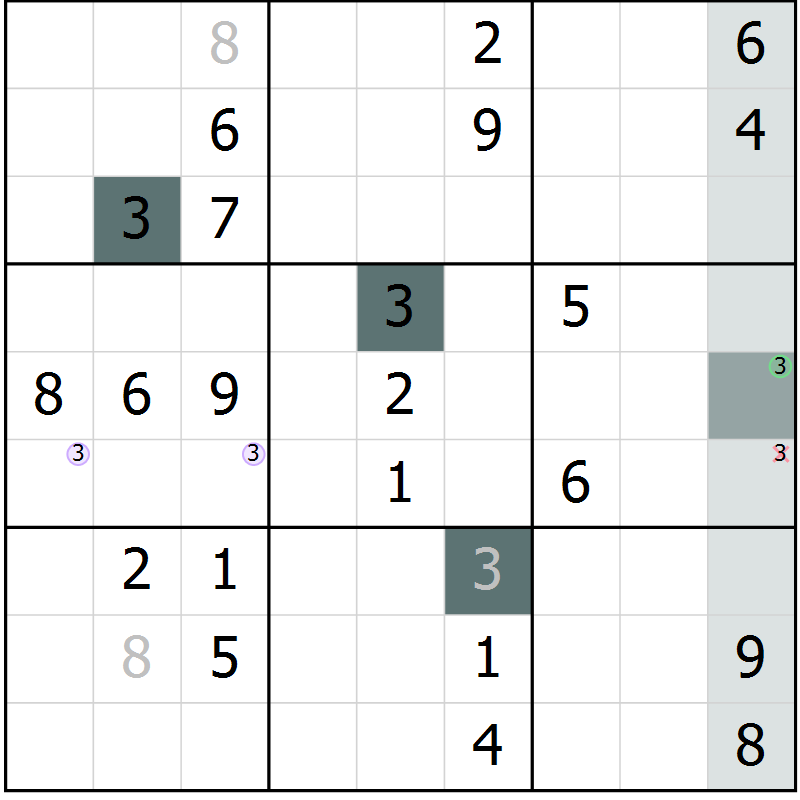 Position des candidats pour la solution de la Gr 35 page 37 du magazine de sudoku Expert n° 013
