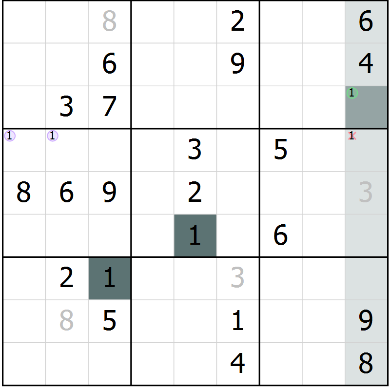 Position des candidats pour la solution de la Gr 35 page 37 du magazine de sudoku Expert n° 013