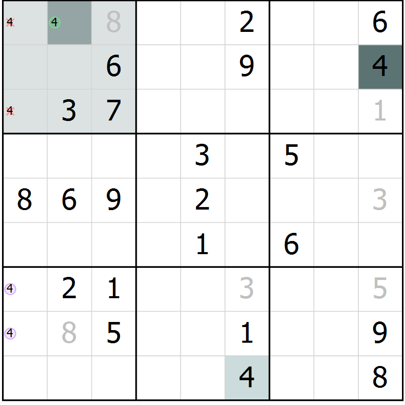 Position des candidats pour la solution de la Gr 35 page 37 du magazine de sudoku Expert n° 013