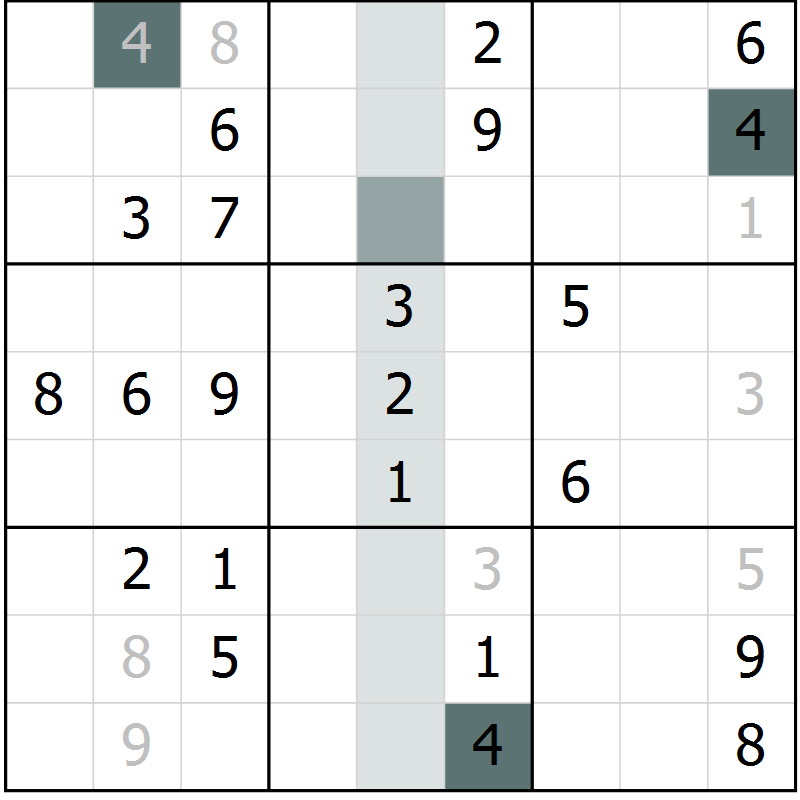Position des candidats pour la solution de la Gr 35 page 37 du magazine de sudoku Expert n° 013