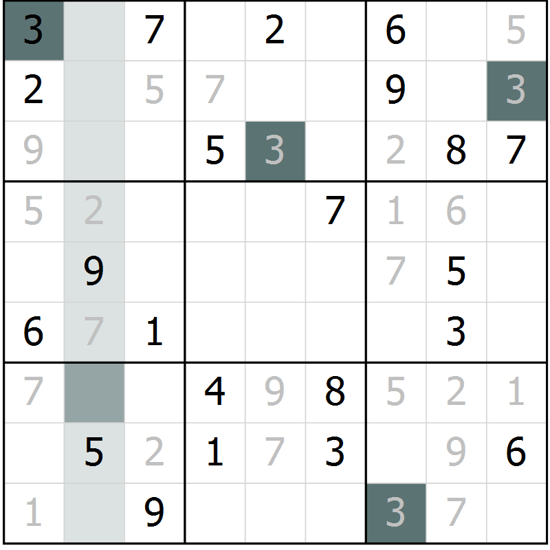Position des candidats pour la solution de la Gr 36 page 38 du magazine de sudoku Expert n° 013