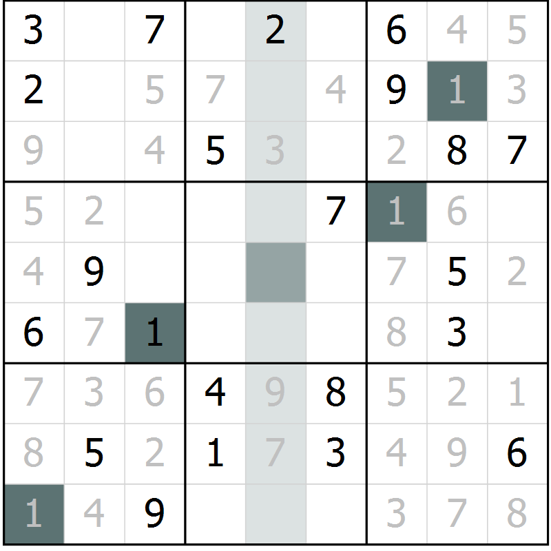 Position des candidats pour la solution de la Gr 36 page 38 du magazine de sudoku Expert n° 013
