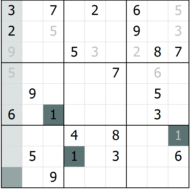 Position des candidats pour la solution de la Gr 36 page 38 du magazine de sudoku Expert n° 013