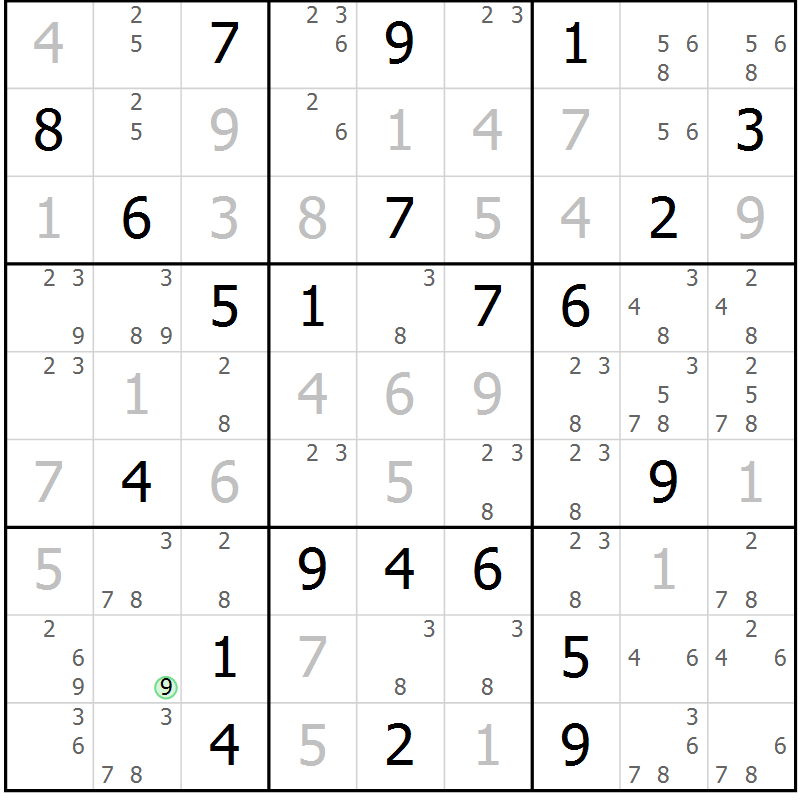 Position des candidats pour la solution de la Gr 37 page 39 du magazine de sudoku Expert n° 013