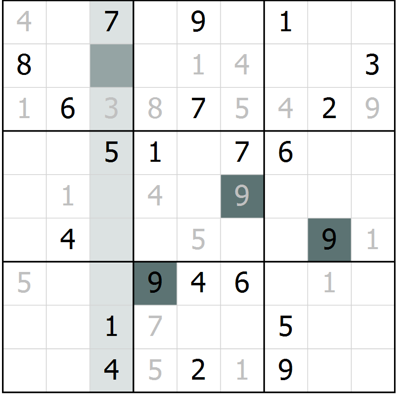 Position des candidats pour la solution de la Gr 37 page 39 du magazine de sudoku Expert n° 013