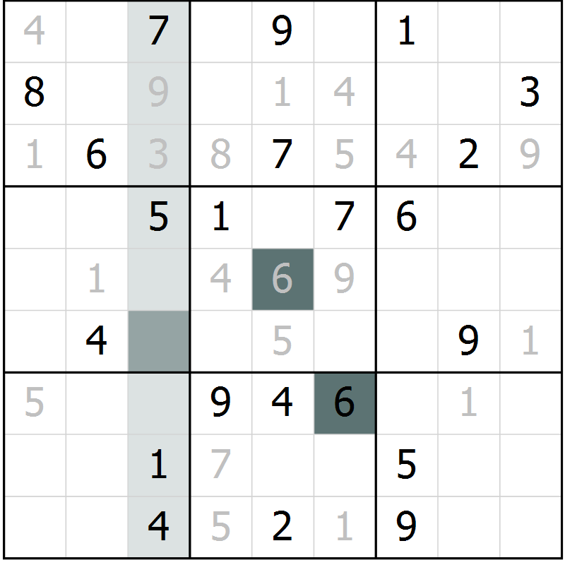 Position des candidats pour la solution de la Gr 37 page 39 du magazine de sudoku Expert n° 013