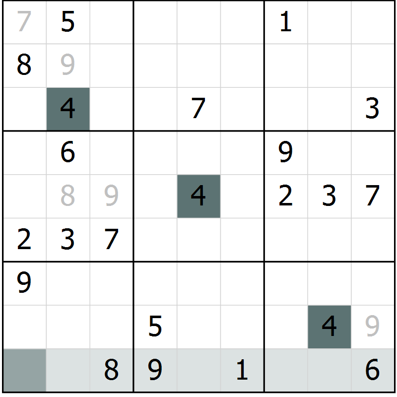 Position des candidats pour la solution de la Gr 38 page 40 du magazine de sudoku Expert n° 013