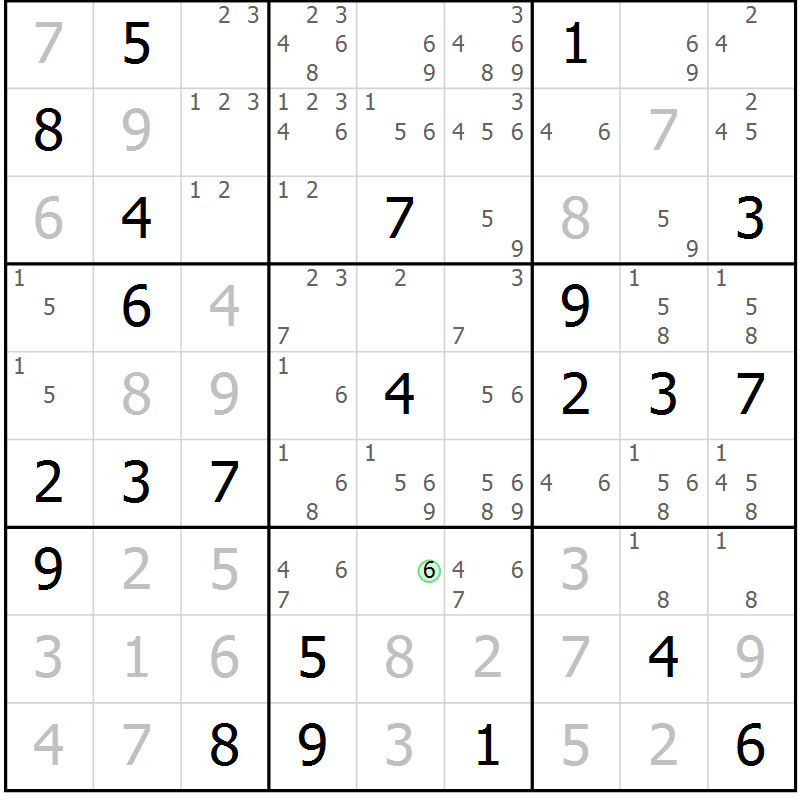 Position des candidats pour la solution de la Gr 38 page 40 du magazine de sudoku Expert n° 013