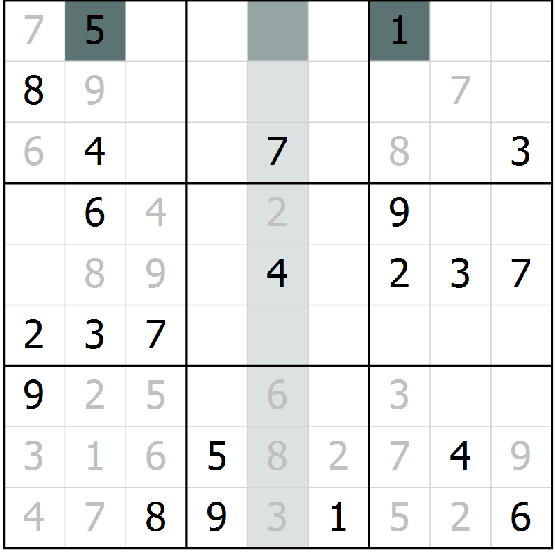 Position des candidats pour la solution de la Gr 38 page 40 du magazine de sudoku Expert n° 013
