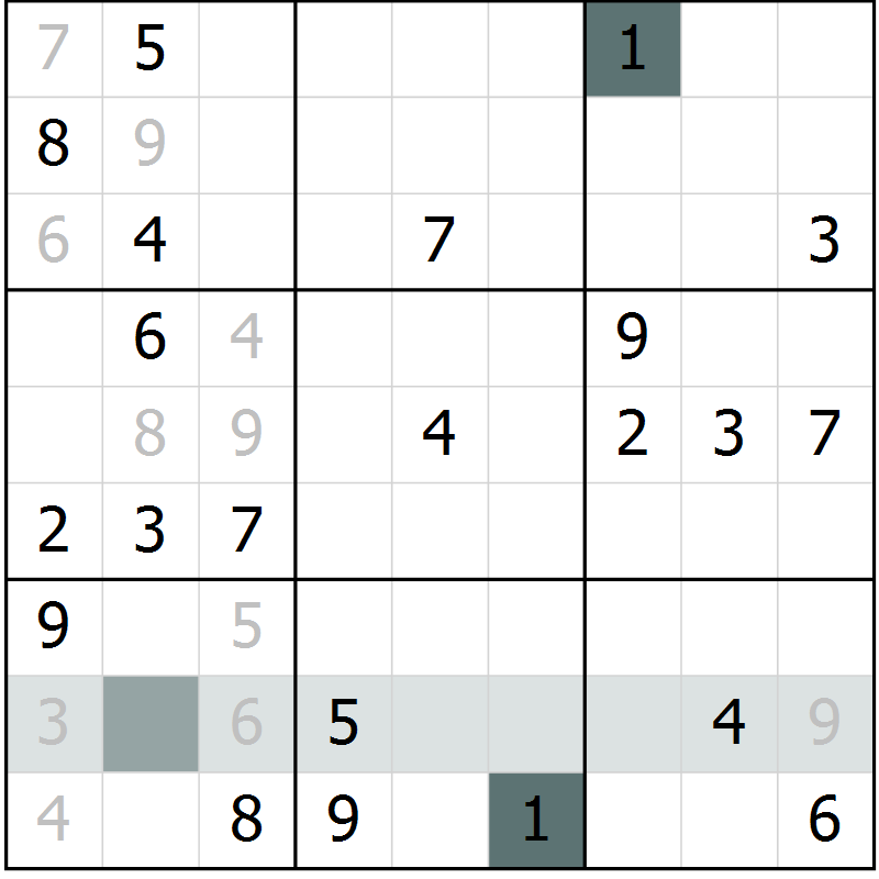 Position des candidats pour la solution de la Gr 38 page 40 du magazine de sudoku Expert n° 013