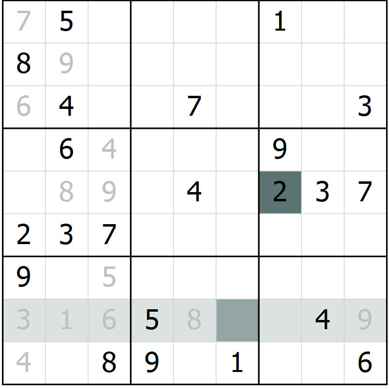 Position des candidats pour la solution de la Gr 38 page 40 du magazine de sudoku Expert n° 013