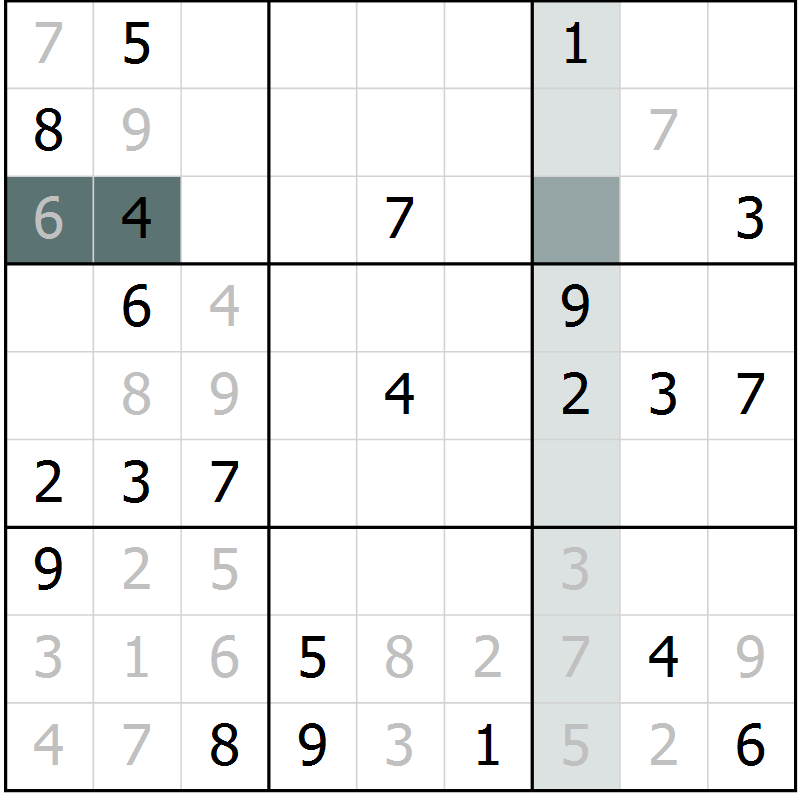 Position des candidats pour la solution de la Gr 38 page 40 du magazine de sudoku Expert n° 013