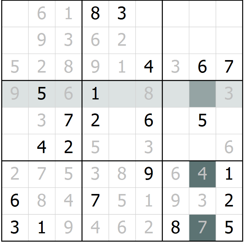 Position des candidats pour la solution de la Gr 39 page 41 du magazine de sudoku Expert n° 013