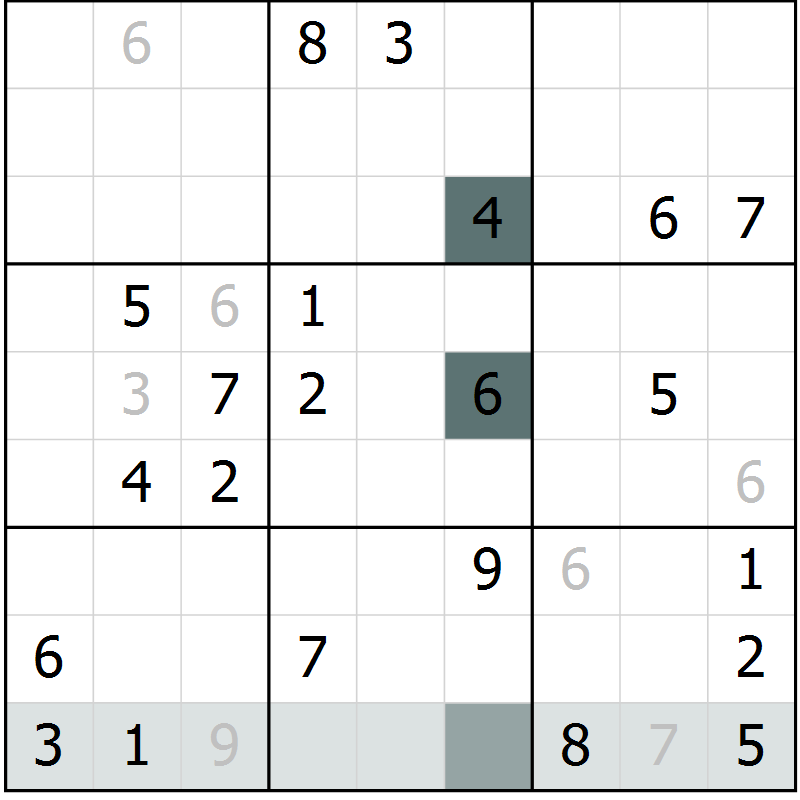 Position des candidats pour la solution de la Gr 39 page 41 du magazine de sudoku Expert n° 013
