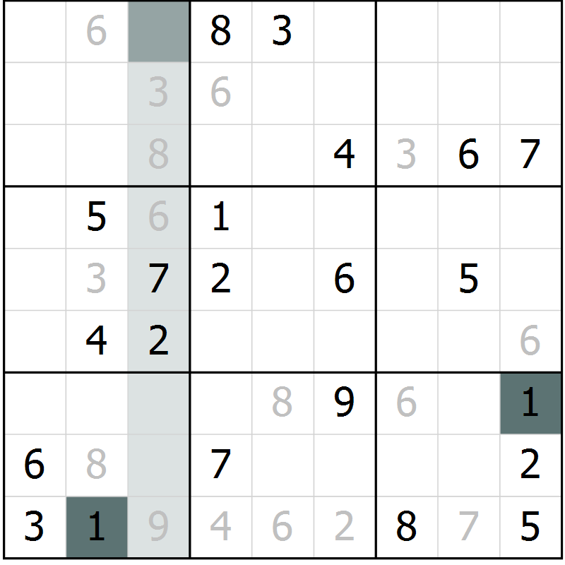 Position des candidats pour la solution de la Gr 39 page 41 du magazine de sudoku Expert n° 013