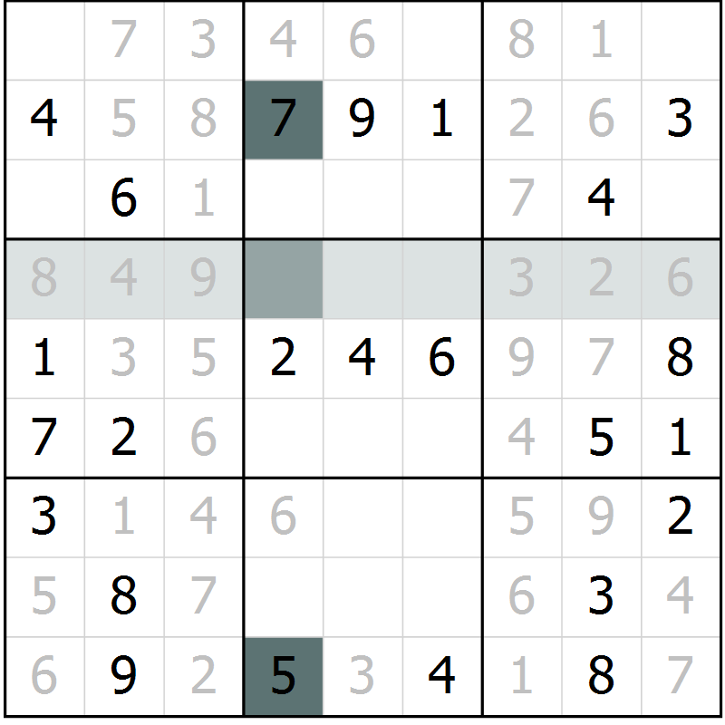 Position des candidats pour la solution de la Gr 4 page 6 du magazine de sudoku Expert n° 013