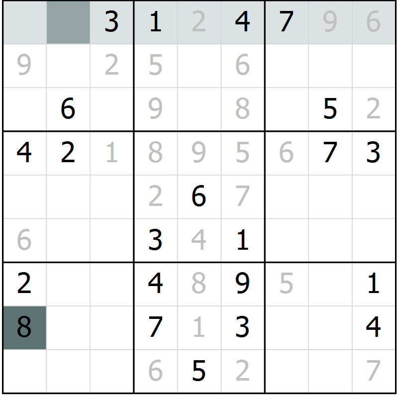 Position des candidats pour la solution de la Gr 40 page 42 du magazine de sudoku Expert n° 013