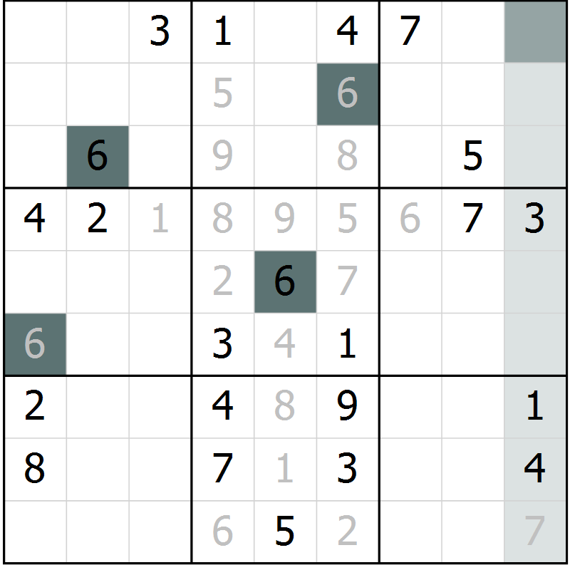 Position des candidats pour la solution de la Gr 40 page 42 du magazine de sudoku Expert n° 013