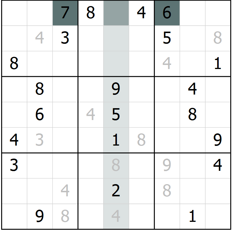 Position des candidats pour la solution de la Gr 41 page 43 du magazine de sudoku Expert n° 013