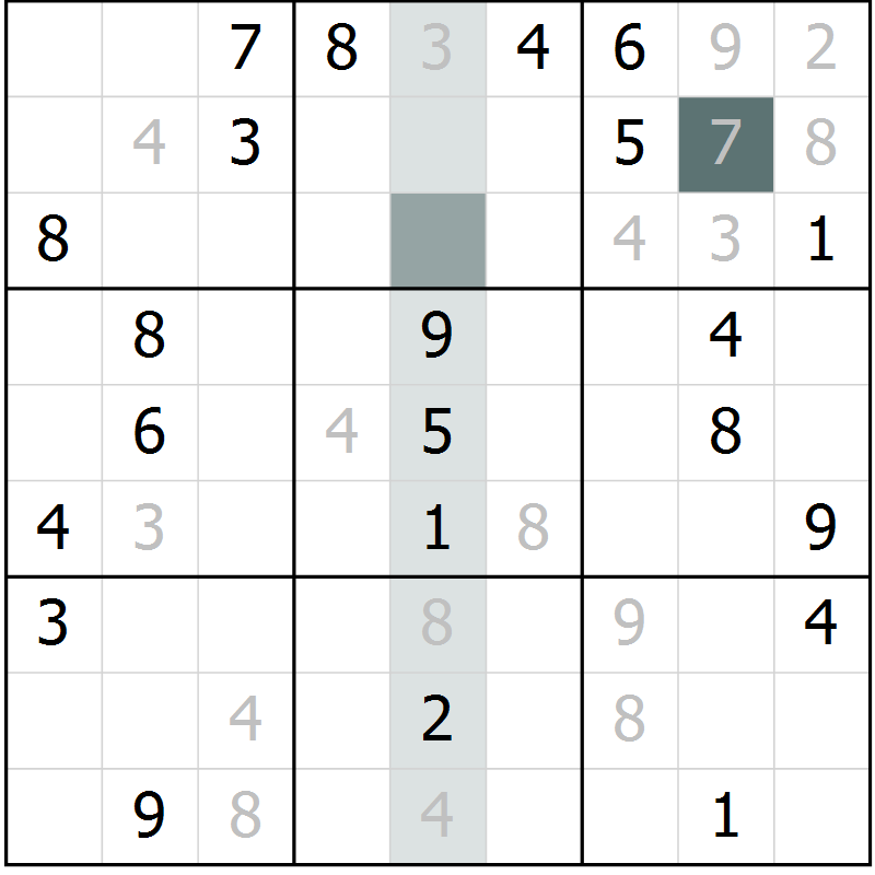 Position des candidats pour la solution de la Gr 41 page 43 du magazine de sudoku Expert n° 013