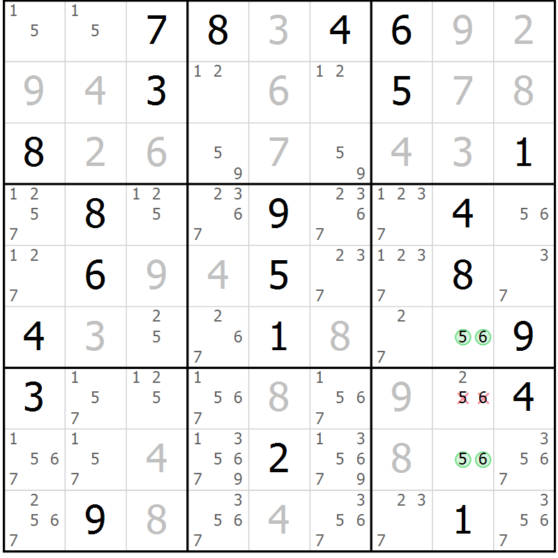 Position des candidats pour la solution de la Gr 41 page 43 du magazine de sudoku Expert n° 013