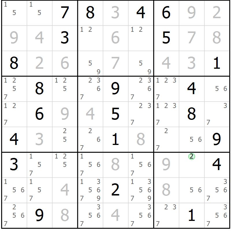 Position des candidats pour la solution de la Gr 41 page 43 du magazine de sudoku Expert n° 013