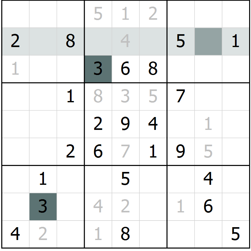 Position des candidats pour la solution de la Gr 43 page 45 du magazine de sudoku Expert n° 013