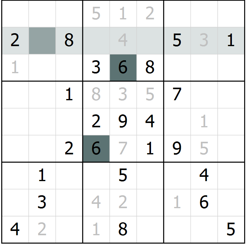 Position des candidats pour la solution de la Gr 43 page 45 du magazine de sudoku Expert n° 013