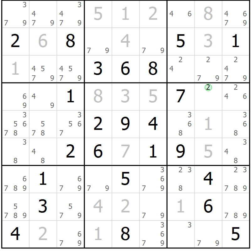 Position des candidats pour la solution de la Gr 43 page 45 du magazine de sudoku Expert n° 013