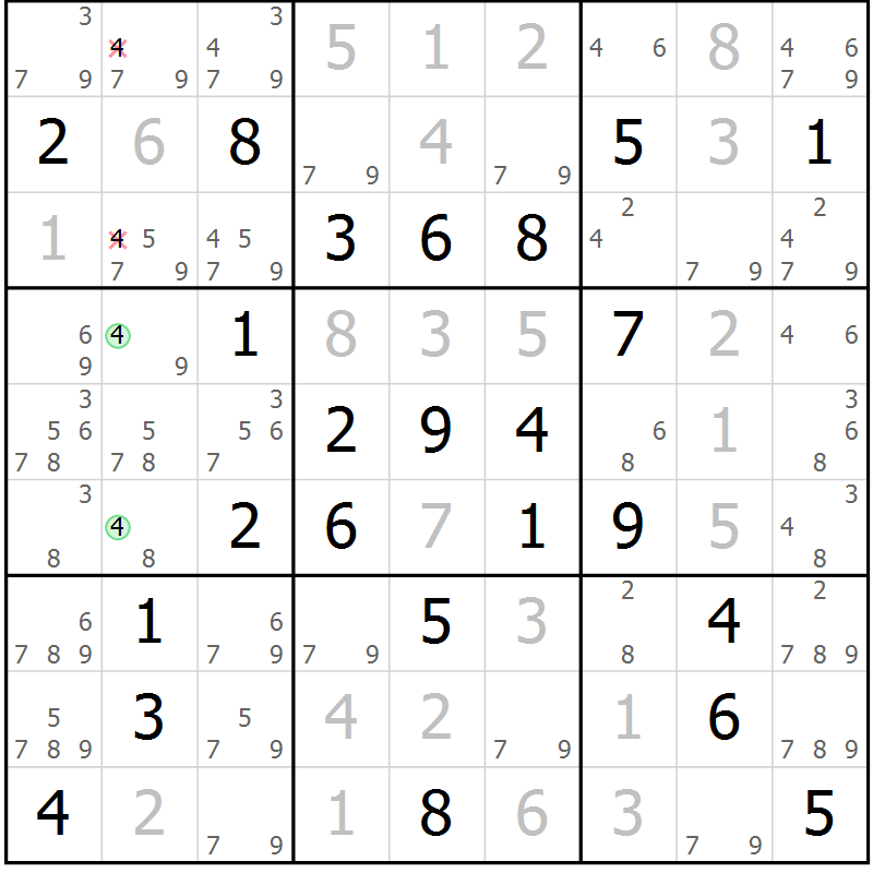 Position des candidats pour la solution de la Gr 43 page 45 du magazine de sudoku Expert n° 013