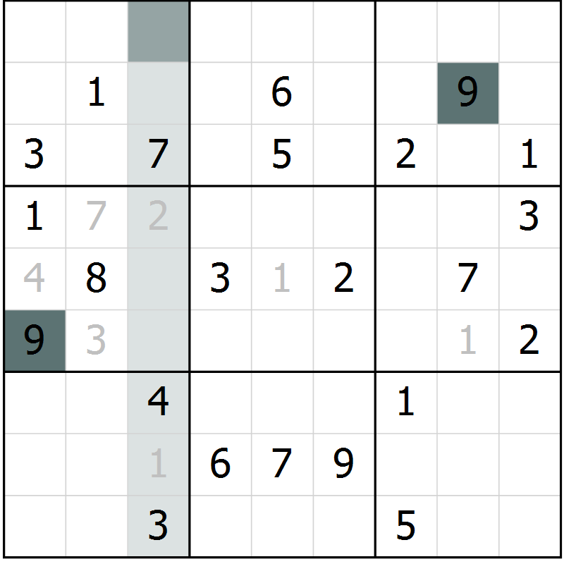 Position des candidats pour la solution de la Gr 44 page 46 du magazine de sudoku Expert n° 013