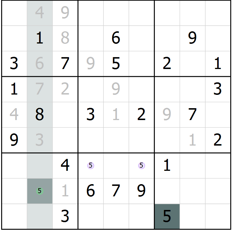 Position des candidats pour la solution de la Gr 44 page 46 du magazine de sudoku Expert n° 013
