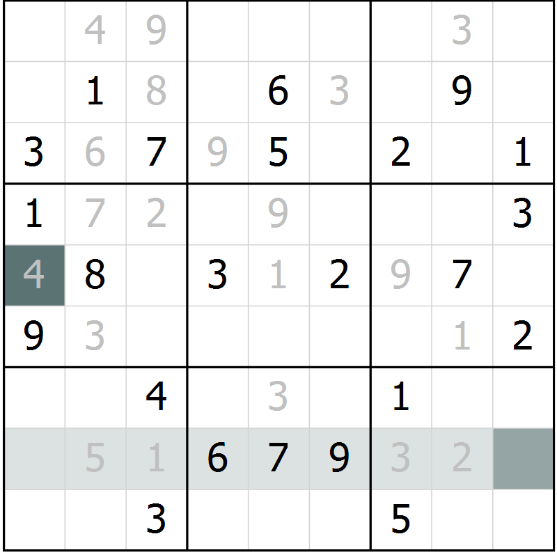 Position des candidats pour la solution de la Gr 44 page 46 du magazine de sudoku Expert n° 013