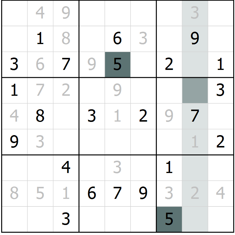 Position des candidats pour la solution de la Gr 44 page 46 du magazine de sudoku Expert n° 013