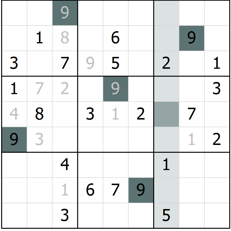 Position des candidats pour la solution de la Gr 44 page 46 du magazine de sudoku Expert n° 013