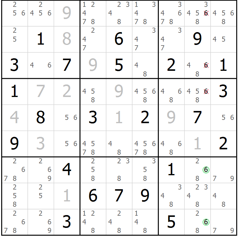 Position des candidats pour la solution de la Gr 44 page 46 du magazine de sudoku Expert n° 013