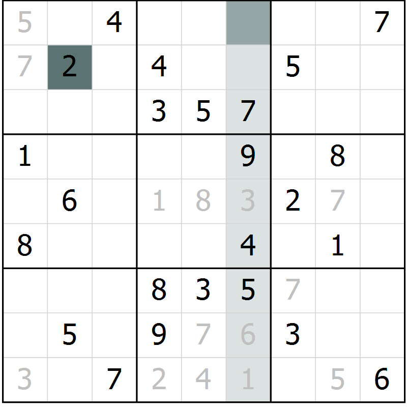 Position des candidats pour la solution de la Gr 45 page 47 du magazine de sudoku Expert n° 013