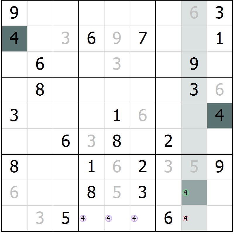 Position des candidats pour la solution de la Gr 46 page 48 du magazine de sudoku Expert n° 013