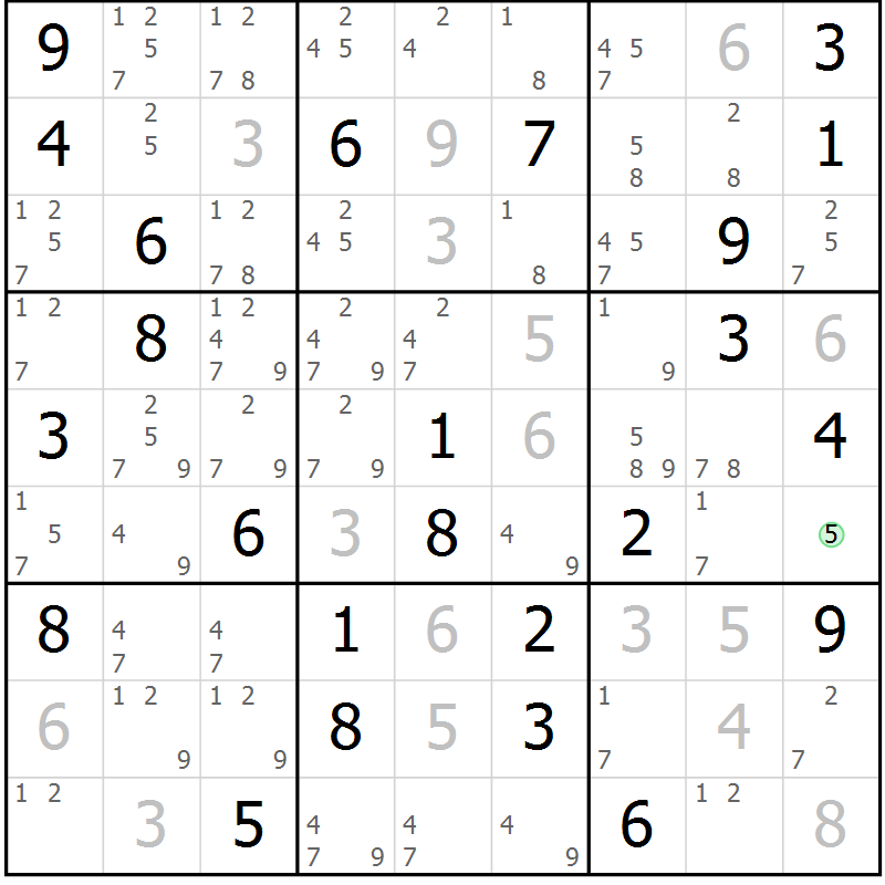 Position des candidats pour la solution de la Gr 46 page 48 du magazine de sudoku Expert n° 013