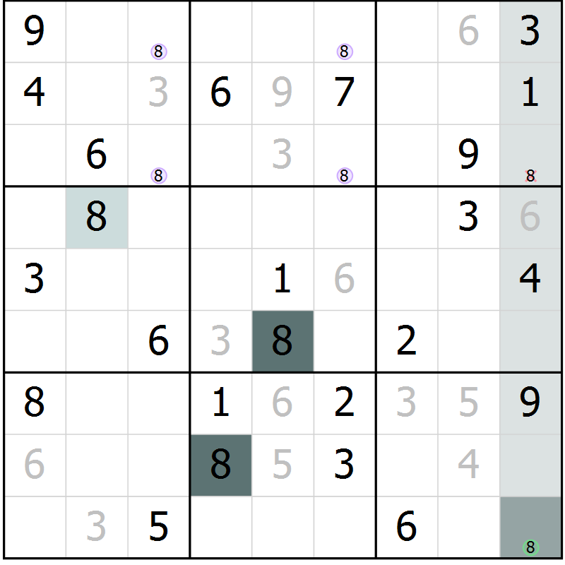 Position des candidats pour la solution de la Gr 46 page 48 du magazine de sudoku Expert n° 013
