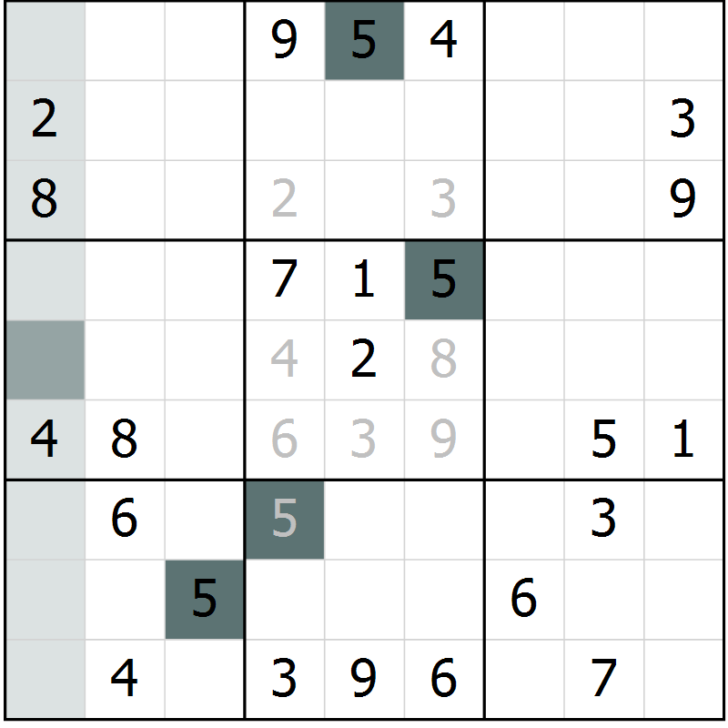 Position des candidats pour la solution de la Gr 47 page 49 du magazine de sudoku Expert n° 013